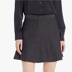 Black and silver metallic flared BCBG skirt